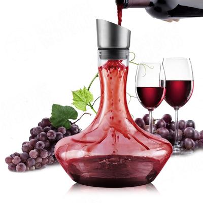 China Modern Lead Free Built-in Aerator Pourer, Wine Decanter Accessories Crystal Glass Wine Decanter Gift for sale