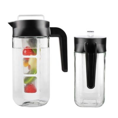 China WITH LID Popular Fruit Maker Cold Brew Iced Coffee Maker with Infuser 1.1L, Portable Coffee Maker for sale