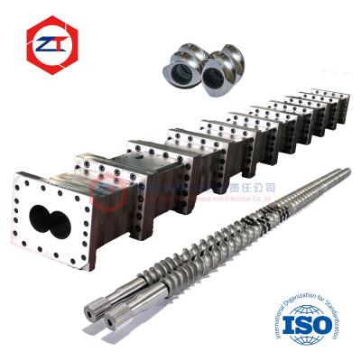 China High Wear Resistance Screw And Barrel 38Crmoala PVC 65mm Extruder Double Screw Barrel for sale