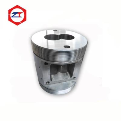 China 55mm Hole Animal Food Extruder Spare Parts Feeder Twin Screw Barrel For Food Extruder 45 Steel+6542 Materials for sale