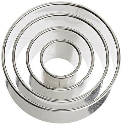 China Plain Edge Round Cutters in Graduated Sizes, Stainless Steel, 4 Pc Set for sale