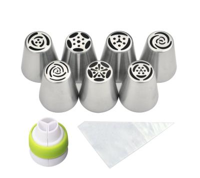 China Stainless Steel Large Size Icing Syringe Set DIY Nozzle+1Tri-Green Color for sale