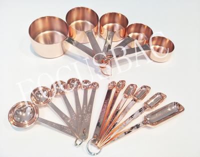 China 5pcs BPS Free stainless steel copper measuring cup and Spoons for daily use items for sale