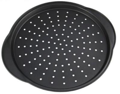 China Eco-Friendly 100% Food Grade 13 inch Non-stick Round Grill pan with Handle with holes for sale