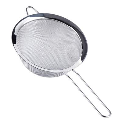 China Food safety stainless steel fine mesh silicone kitchen strainer flour filter for sale