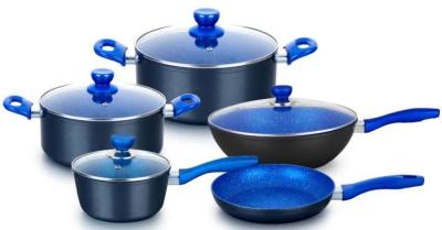 China Forged aluminum non stick cookware set with flavour stone coating for sale