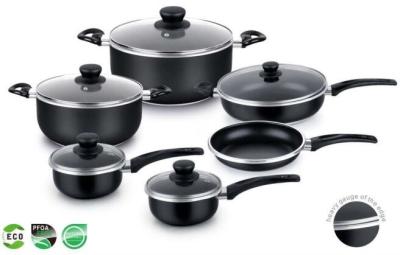 China Kitchen Aluminum Cookware Set Non Stick PTFE and PFOA Free Oven Safe powder coating for sale