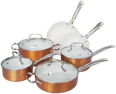 China 2017 new products aluminum cooper induction non stick ceramic cookware sets for sale