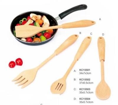 China FDA customized/wholesale kitchen wood handle soup scoop With Handle for sale