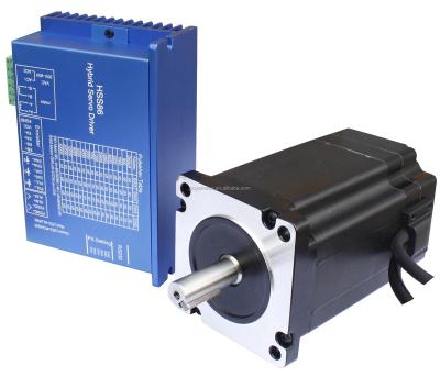 China 4Nm High Torque Nema34 Closed Loop Stepper Motor With Digital Driver HSS86 For CNC Kit 86HSE4N-BC38 for sale