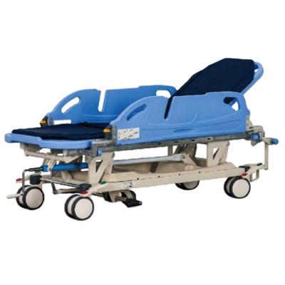 China Plastic Medical Equipment Hydraulic Patient Transfer Hospital Stretcher Transfer Stretcher Medical Bed Te koop