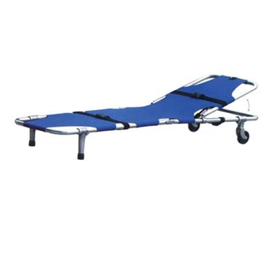 China Folding Portable Aluminum Alloy Aluminum Alloy Medical Ambulance Use Stretcher With Wheels for sale