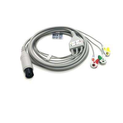 China Universal Patient TPU ECG Electrocardiograph Cable 6 Pin 3 Lead Clip ECG Cable for sale