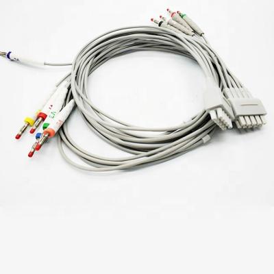 China GE Healthcare Plastic Marquette 10 Lead EKG Leads Banana Compatible CE ISO13485 for sale