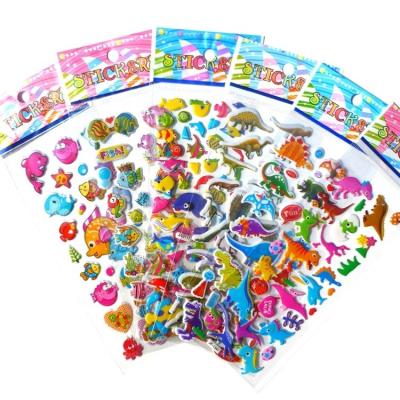 China Cartoon Sticker Kids Toy Puffy Cartoon Animal Dinosaur Fish Car Flower Foam 3D Mobile Phone Sticker for sale