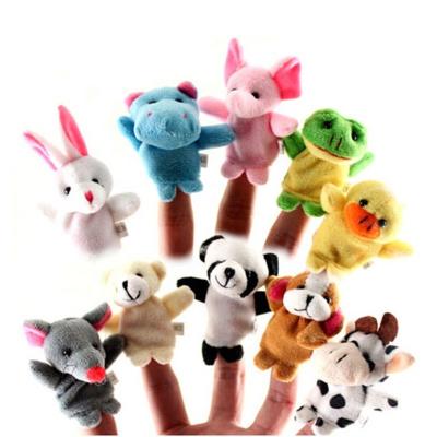 China Kids Animal Toys Animal Toys Doll Stuffed Pig Plush 10 Pcs Baby Story Rabbit 3D Plush Dog Educational Finger Puppet for sale