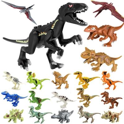 China Cartoon Toy Plastic DIY Assembly Game Blocks Action Number Kids Toys Dinosaurs Educational Blocks for sale