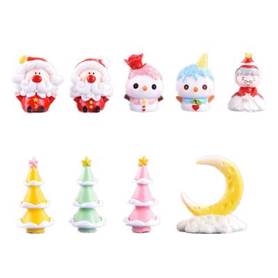 China China Miniature Resin Micro Landscape Ornaments Decor Family Tree Snowman Moon Grandma Christmas Human Figure for sale