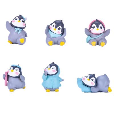 China Cartoon Toy Plastic Animal DIY Landscaping Garden Park Miniature Ornaments Stock Number Christmas Cake Topper Penguin for sale