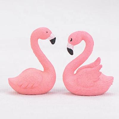 China Toy Mini Cartoon Pink Bird Plastic Garden Furniture Miniature Decor Ornaments Figurine Figure Flamingo for sale