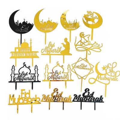 China Muslim Islam Ramadan Happy Eid Mubarak Cake Topper of New Acrylic Acrylic Decoration for sale