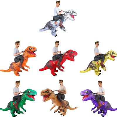 China New Design Polyester Ride On Animal Inflatable Toy Air Blow Halloween Carnival Dinosaur Costume for sale