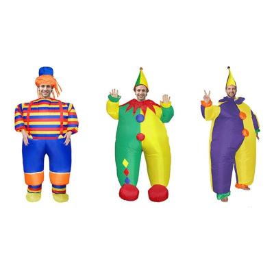 China New Carnival Polyester Party Air Blast Adult Inflatable Clown Halloween Cosplay Costume for sale