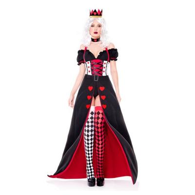 China Polyester Girl Party Queen Stockings Club Long Dress Sexy Cosplay Adult Halloween Costumes for sale