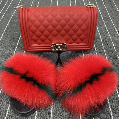 China 2023 fashion trend wholesale fur slippers fur slides for women fashion fur slippers for sale