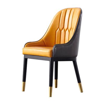 China Modern Upholstered Leather Dining Chair Wooden Restaurant Chair Hotel Lounge Party Chairs for sale