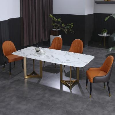 China Dining Set Stainless Steel Square Luxury Low Dining Table Sets Kitchen Dining Table Set And Chair Banquet Furniture for sale