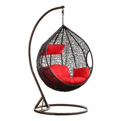 China Modern Outdoor Swing Chair Rattan Water Drop Shaped Hanging Chairs for sale