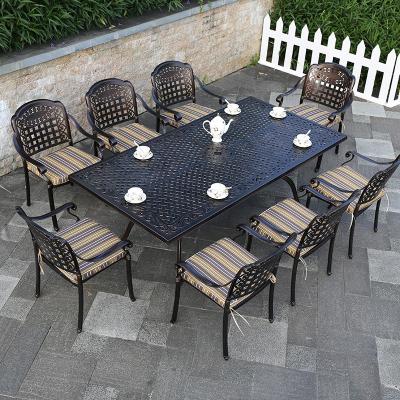 China Traditional Metal Patio Chair Set For House Using Aluminum Frame Furniture Outdoor Gathering Durable Leisure Grill Patio Furniture for sale