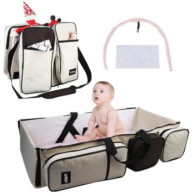 China Multi-Function Travel Fashion Large Capacity Waterproof Mother Wet Bag Diaper Diaper Diaper Diaper Bag Baby Diaper Bag With Bed for sale