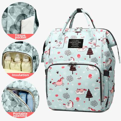 China With USB 2022 New 3 in 1 Custom Foldable Baby Diaper Backpack Mom Hutch OEM USB Bed Multifunctional Travel Bag Bed Diaper Bag with Trolley Hook for sale