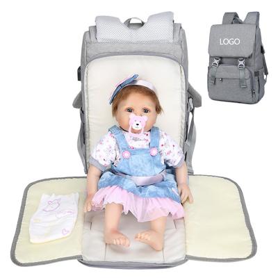 China With USB 2022 Factory Design Maternity Newborn Mommy Travel Mummy Backpack Diaper Baby Diaper Bag With Changing Station for sale