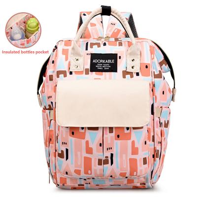 China Hot Sale Anti Theft Stitched Mommy Water Proof Panaleras 3 in 1 Sets Custom Logo Mommy Travel Care Baby Nappy Diaper Bag Maternity Backpack for sale