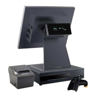 China Hot Sale All In One Pos System Windows Cashier Terminal With 64g / 8g Cash Drawer for sale