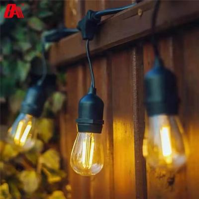 China Outdoor String Light 2020 Most Popular 48ft 15 Lamp Vintage Shine Led Edison Bulb Outdoor Bistro Patio Party String Lights for sale