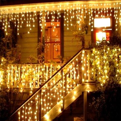 China 8 Patterns Christmas Lights Fairy Lights Garland Led Curtain Icicle String Outdoor Party Garden Stage Decoration for sale