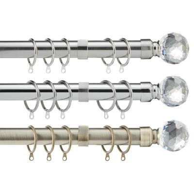 China Modern Stretch Metal Curtain Poles Rail Track Rings Fittings for sale