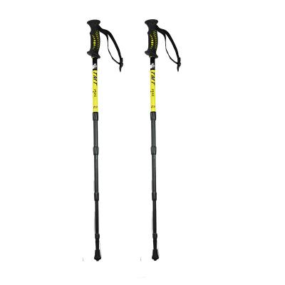 China 2021Ultralight rubber trekking sticks telescopic trekking pole hiking stick 2 pcs. aluminum walking poles manufacturers for sale