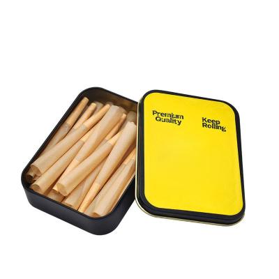 China Hinged Rectangular Tobacco Storage Container Reusable Metal Vacuum Tins Box For Tobacco for sale