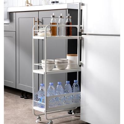 China Factory Direct Selling Kitchen Organizer Storage Trolley Dish Rack Mobile Spice Storage Rack for sale