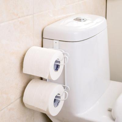 China Household Goods Double Hook Paper Roll Towel Holder Nail-less Kitchen Dish Hook Holder Cloth Viable Creative Separation Household Equipment for sale