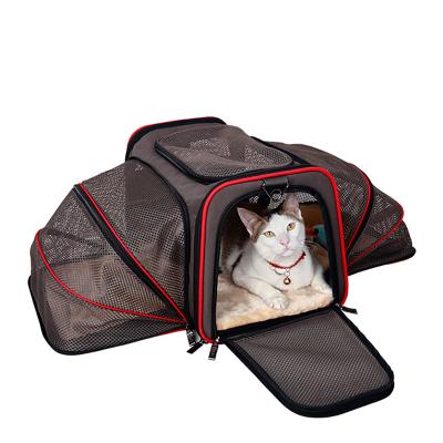 China POP SUSTAINABLE DUCK Airline Approved Soft-Sided 4 Sides Expandable Dog Cat Pet Carrier Bag with Fleece Pad for Puppy and Small Animals for sale