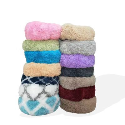 China Manufacturer Viable Wholesale Soft Plush POP DUCK Dog Cat Donut Hot Beds Tie-Dye Color for sale