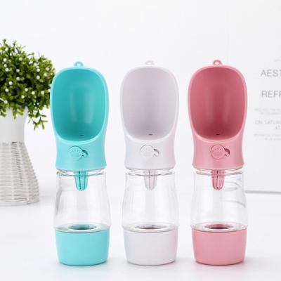 China POP DUCK Wholesale Portable Plastic 350ml Automatic Automatic Dog Water Bottle for Travel Walking Reuse for sale