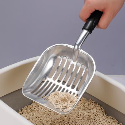 China Durable Flat Pet Cat Scoop Cat Waste Clean Tool For POP DUCK Kitten Sand Waste Scooper Shovel Stainless Steel Garbage Scoop for sale