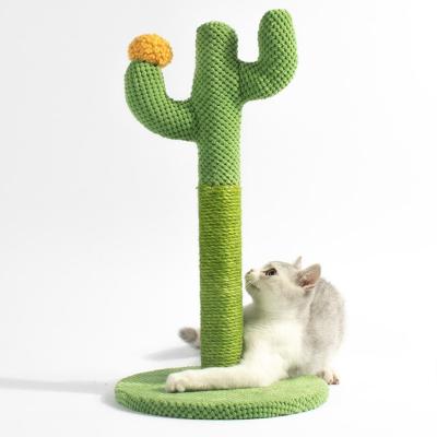 China POP DUCKCute Cactus Viable Pet Supplies Cat Climbing Frame Round Sisal Cat Scratching Board Pet Scratching Toy for Pet Training for sale